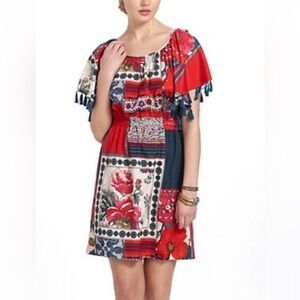 Anthro Vanessa Virginia Persian Rose Handkerchief Printed Dress